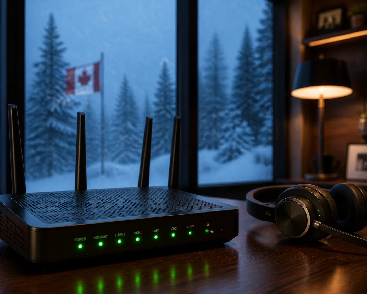 Reliable business internet router providing stable connectivity for a Canadian cloud call center.