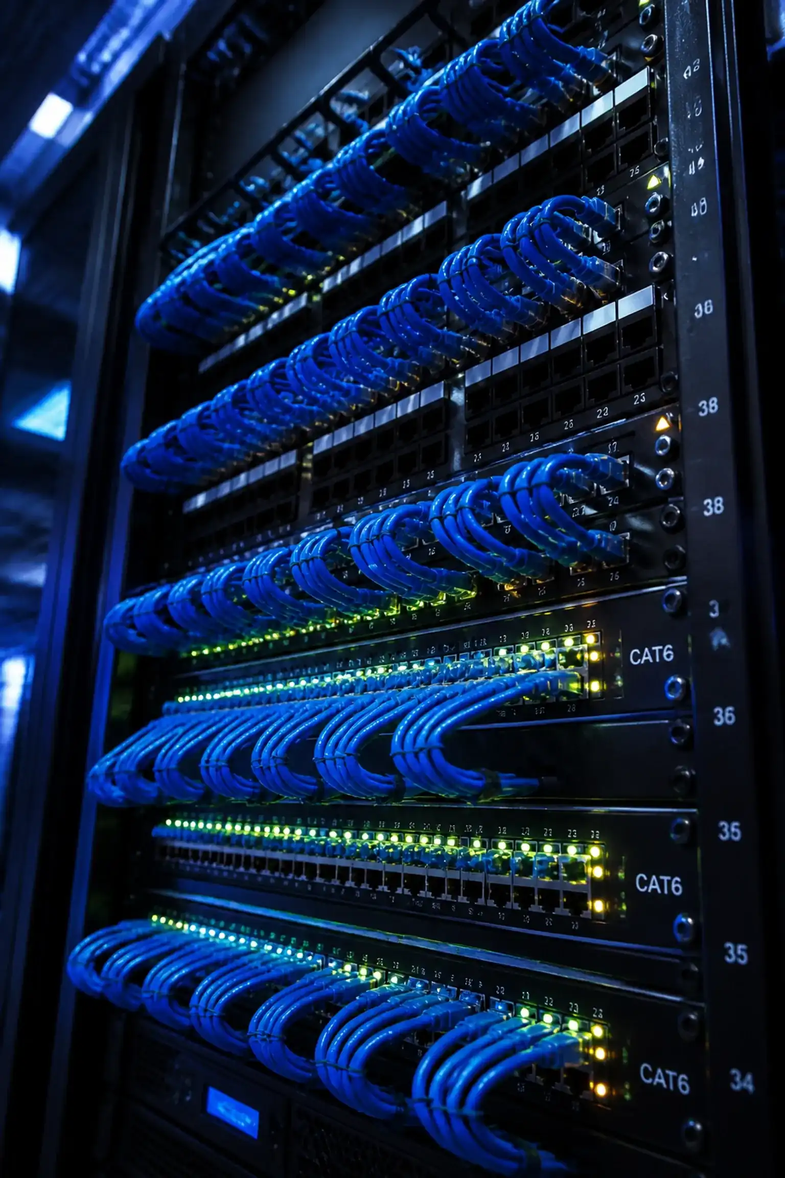 Expert structured cabling services and server rack setup for reliable business VoIP systems.